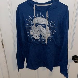 Large blue adult Star Wars long sleeve hoodie in excellent condition.